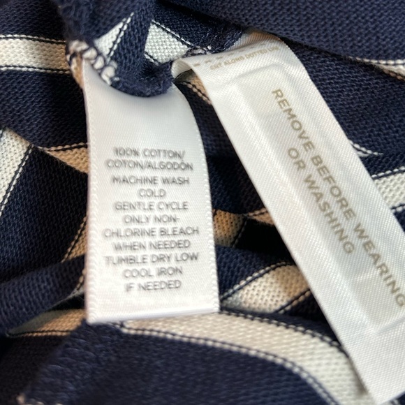 LOFT Navy Striped Dress Size Medium NWT - Picture 4 of 4